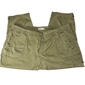 SONOMA Olive Green Cargo Capri Pants Womens Plus Size 20W Drawstring Waist